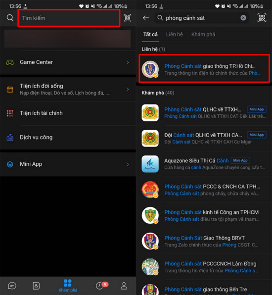 Tìm kiếm Zalo Phòng CSGT TP. HCM