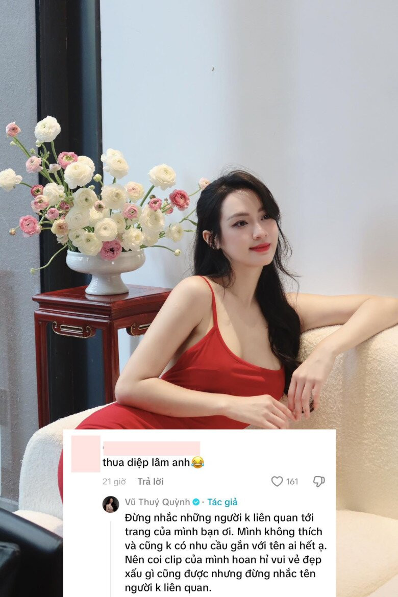 Á hậu Vũ Thúy Quỳnh phản hồi bình luận của dân mạng.