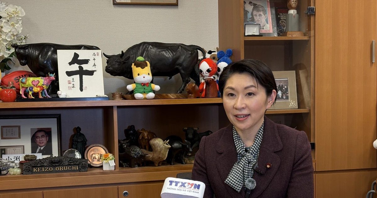 Chairwoman of the Japan-Vietnam Parliamentary Friendship Alliance Obuchi Yukoin an interview with the Vietnam News Agency. (Photo: VNA)
