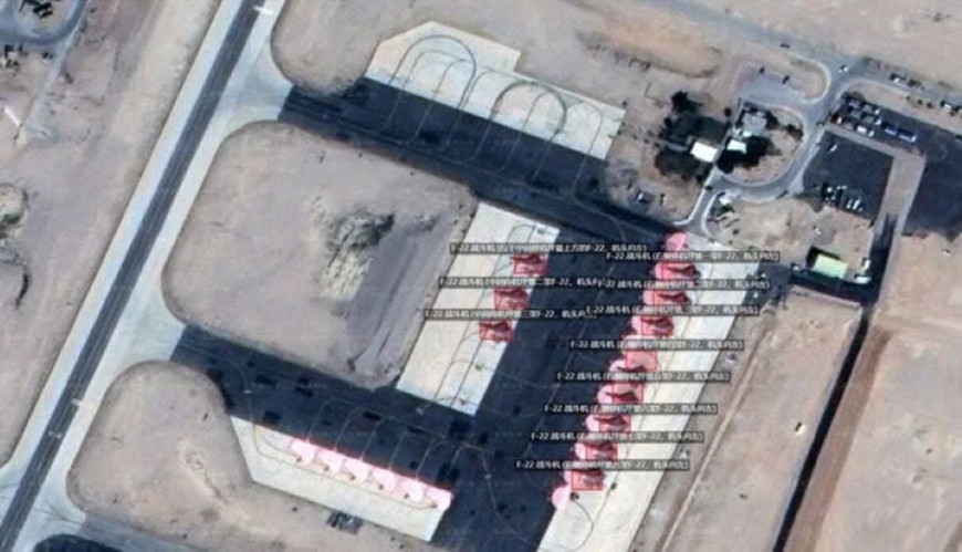 Ảnh vệ tinh F-22 triển khai tại Israel