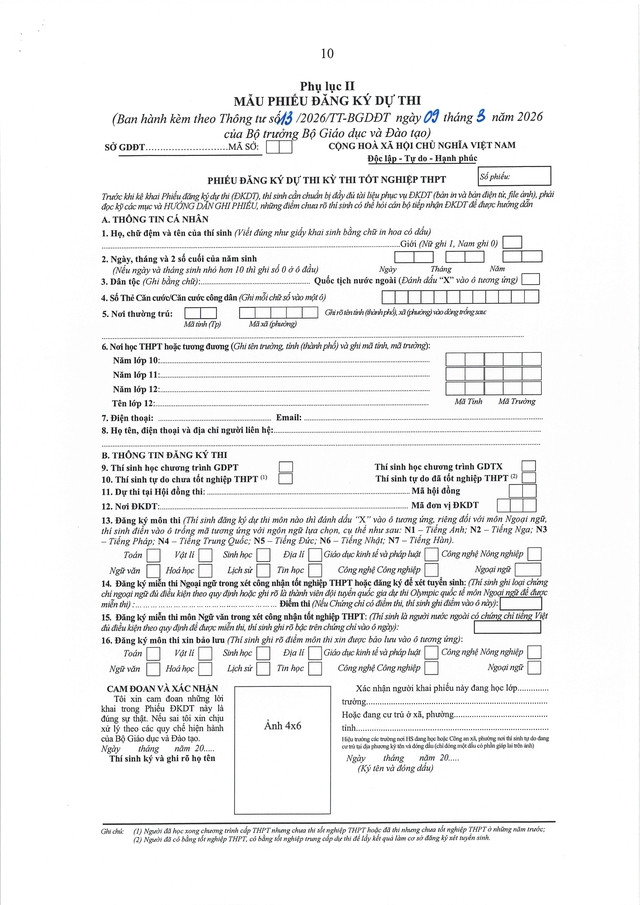Thông tư số 13/TT-BGDĐT: Điểm mới trong quy chế thi tốt nghiệp THPT 2026- Ảnh 11.
