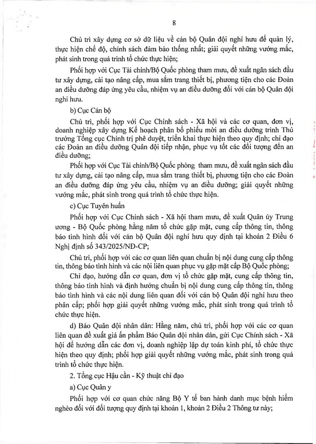 Chế độ an điều dưỡng, chế độ thông tin, tang lễ cho sĩ quan Quân đội nghỉ hưu- Ảnh 8.
