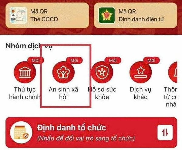 Hướng dẫn tích hợp TÀI KHOẢN HƯỞNG AN SINH XÃ HỘI trên VNeID- Ảnh 1.