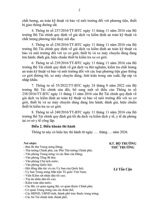 Đề xuất bãi bỏ nhiều Thông tư quy định về kiểm định chất lượng, an toàn kỹ thuật phương tiện- Ảnh 2.