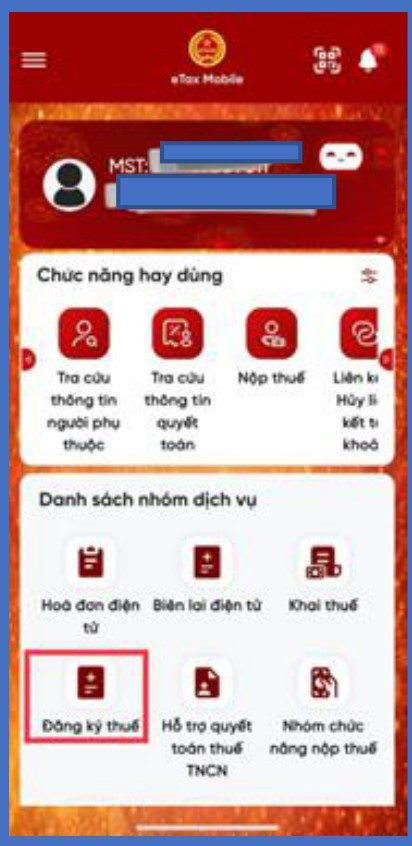 Hướng dẫn đăng ký mới, thay đổi thông tin người phụ thuộc trên Etax Mobile- Ảnh 1. Hướng dẫn đăng ký mới, thay đổi thông tin người phụ thuộc trên Etax Mobile- Ảnh 1.