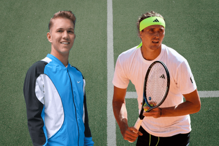 Alexander Zverev và Martin Damm trong buổi tập chuẩn bị cho trận đấu