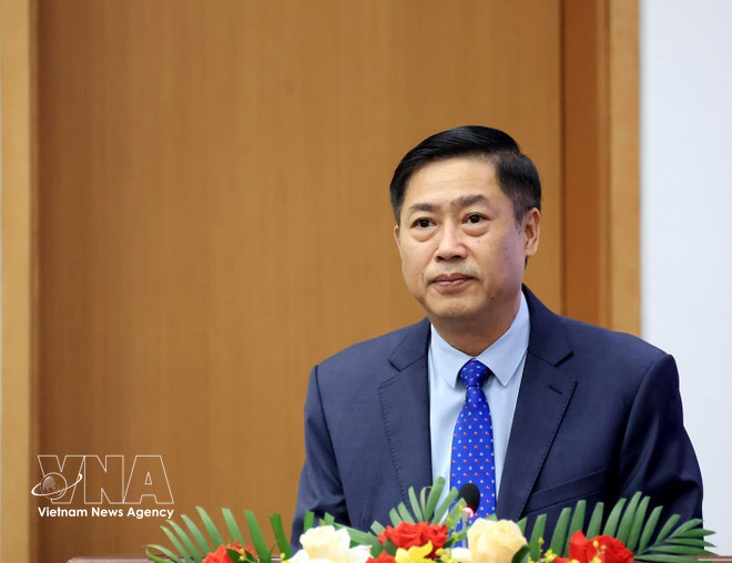 Nguyen Huu Dong, Chairman of the National Assembly's Committee for Deputy Affairs and member of the National Election Council (NEC), speaks at the event. (Photo: VNA). vnanet-nguyen-huu-dong.jpg
