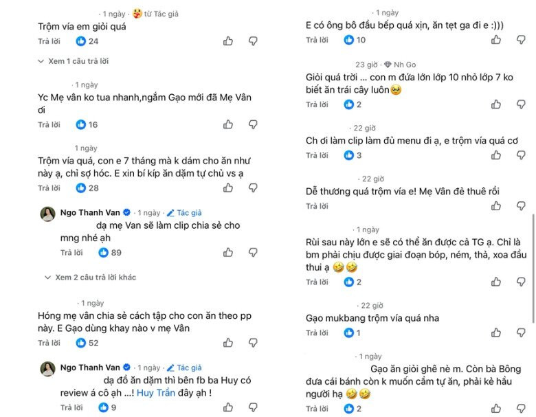 Khán giả dành lời khen cho bé Gạo