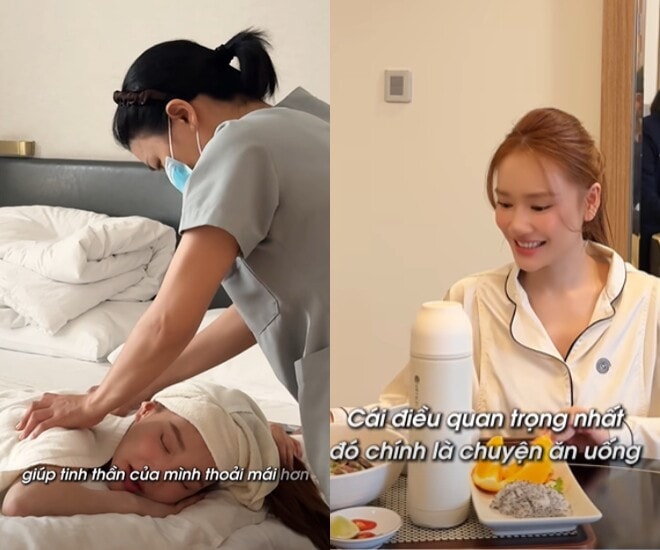 Nữ diễn viên ở cữ có bảo mẫu và bác sĩ túc trực 24/7, sử dụng những dịch vụ giúp phục hồi sức khỏe.