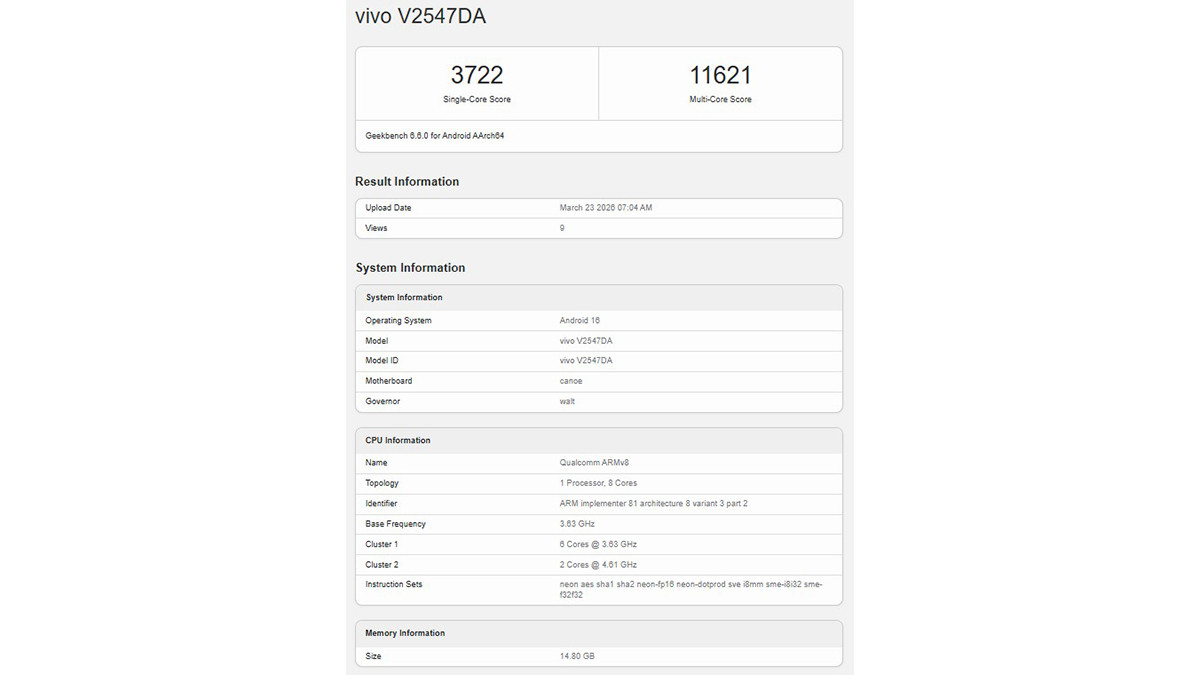 vivo X300 Ultra lộ hiệu năng ấn tượng trên Geekbench