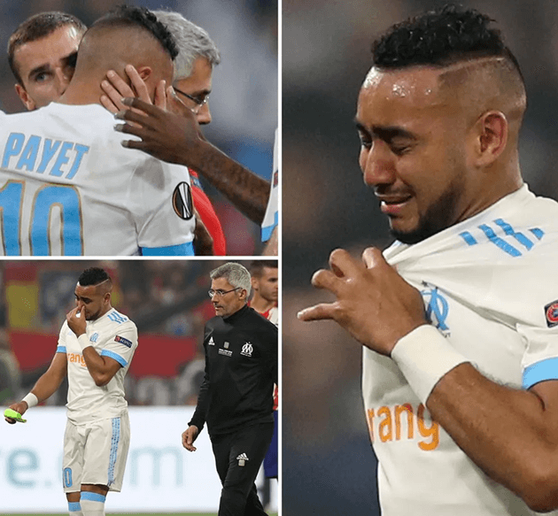 Dimitri Payet rời sân trong nước mắt tại chung kết Europa League 2018.