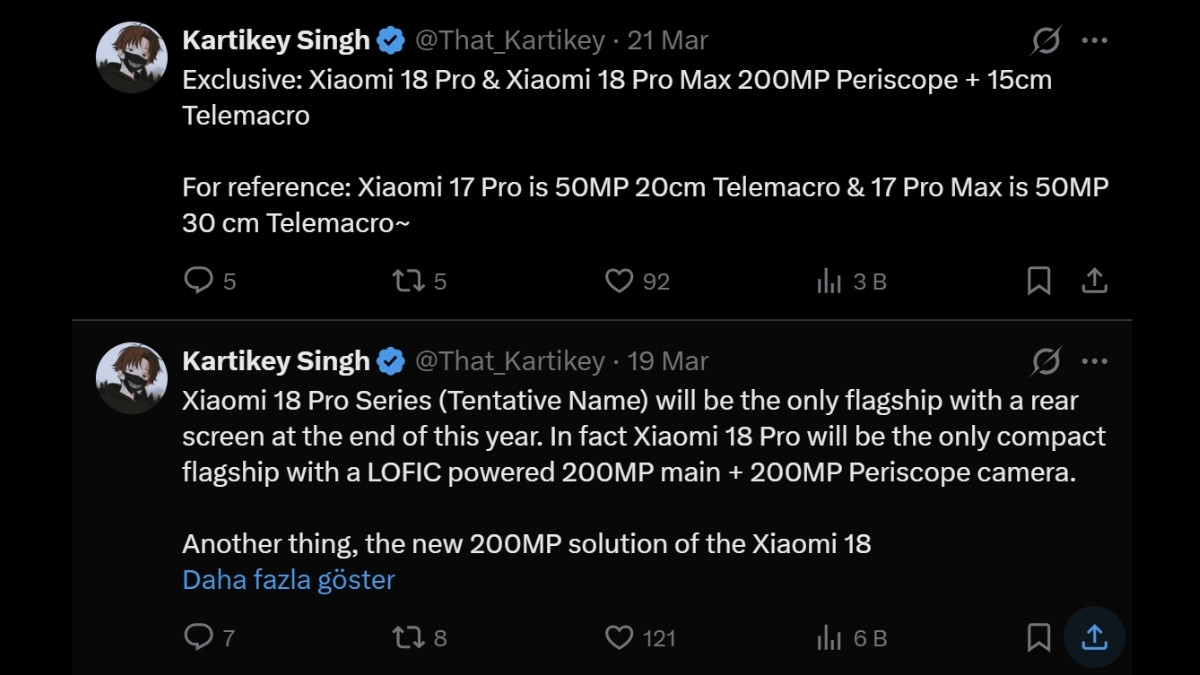 Xiaomi 18 Pro và Pro Max dự kiến trang bị cảm biến LOFIC và camera chính 200MP