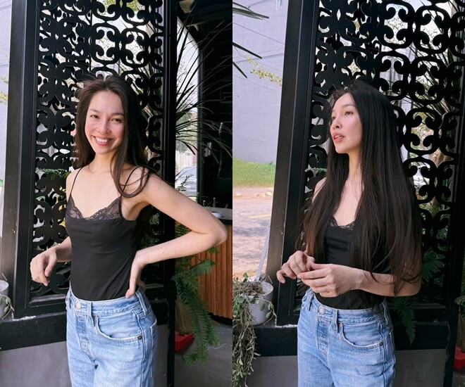 Hiền Thục hài hước kể lại câu chuyện với người yêu cũ.
