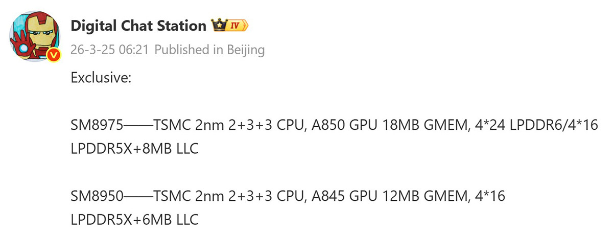 Thông số Snapdragon 8 Elite Gen 6 và Snapdragon 8 Elite Gen 6 Pro