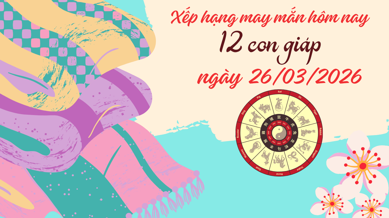 Xếp hạng may mắn 12 con giáp ngày 2632026