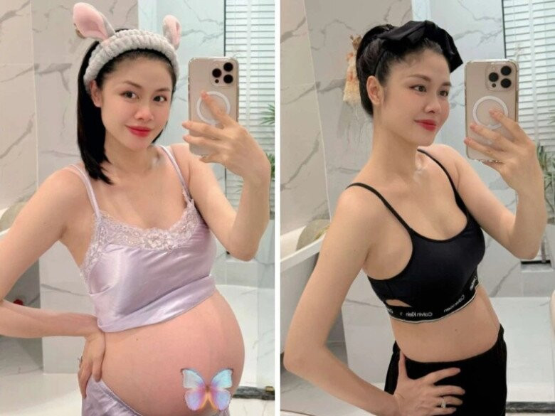 Thủy Anh lấy lại vóc dáng nhanh chóng sau khi sinh con thứ 3.