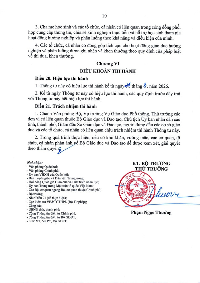 TOÀN VĂN: Thông tư 16/2026/TT-BGDĐT quy định về hướng nghiệp và phân luồng trong giáo dục- Ảnh 11.