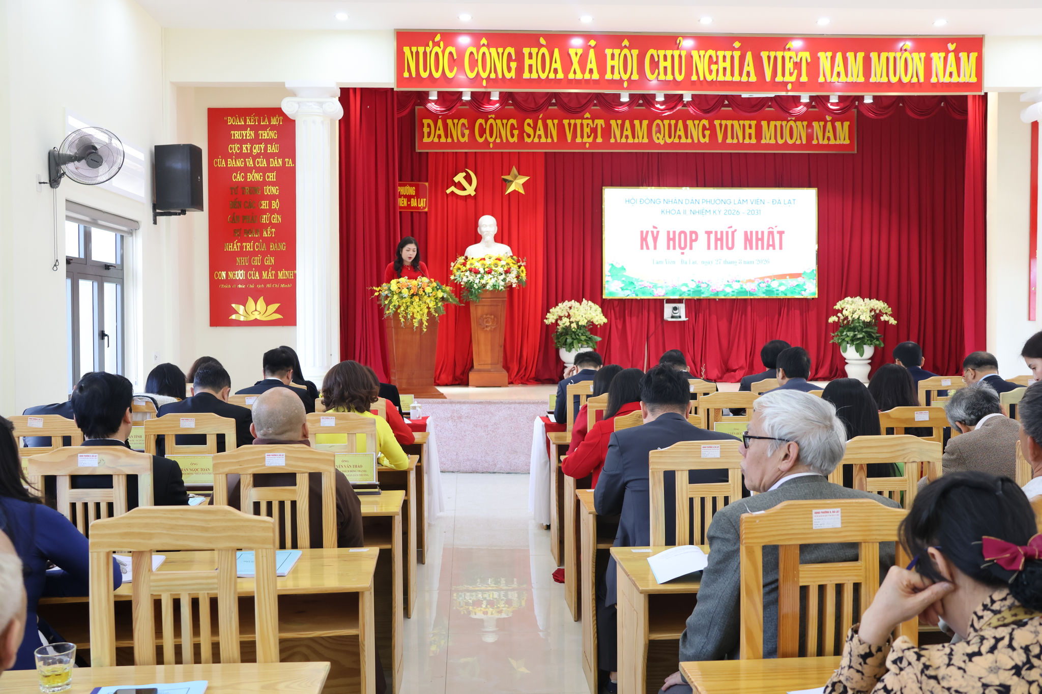 Quang cảnh Kỳ họp thứ nhất HĐND Phường Lâm Viên - Đà Lạt khoá II nhiệm kỳ 2026 - 2031