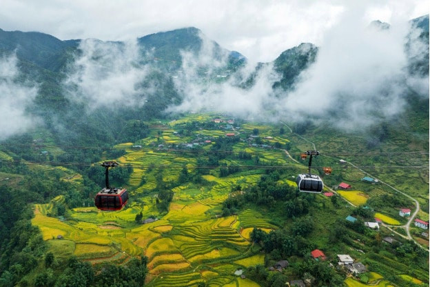 Hệ thống cáp treo Fansipan, một phần trong hệ sinh thái du lịch của Sun Group tại Sa Pa