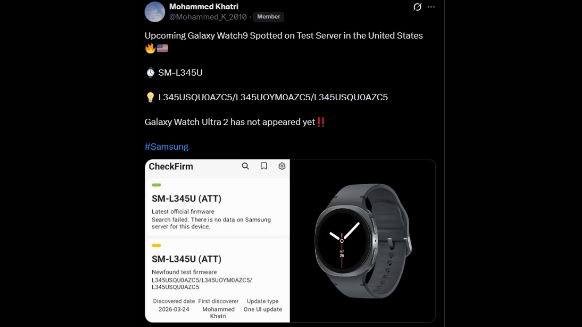 Tệp firmware được cho là của Galaxy Watch 9 bất ngờ xuất hiện trên hệ thống máy chủ của Samsung