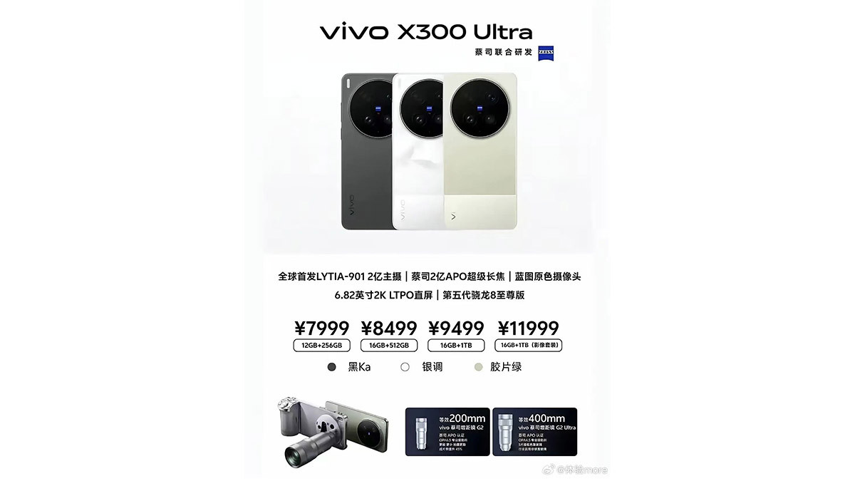 Bộ phụ kiện camera chuyên dụng rò rỉ của vivo X300 Ultra