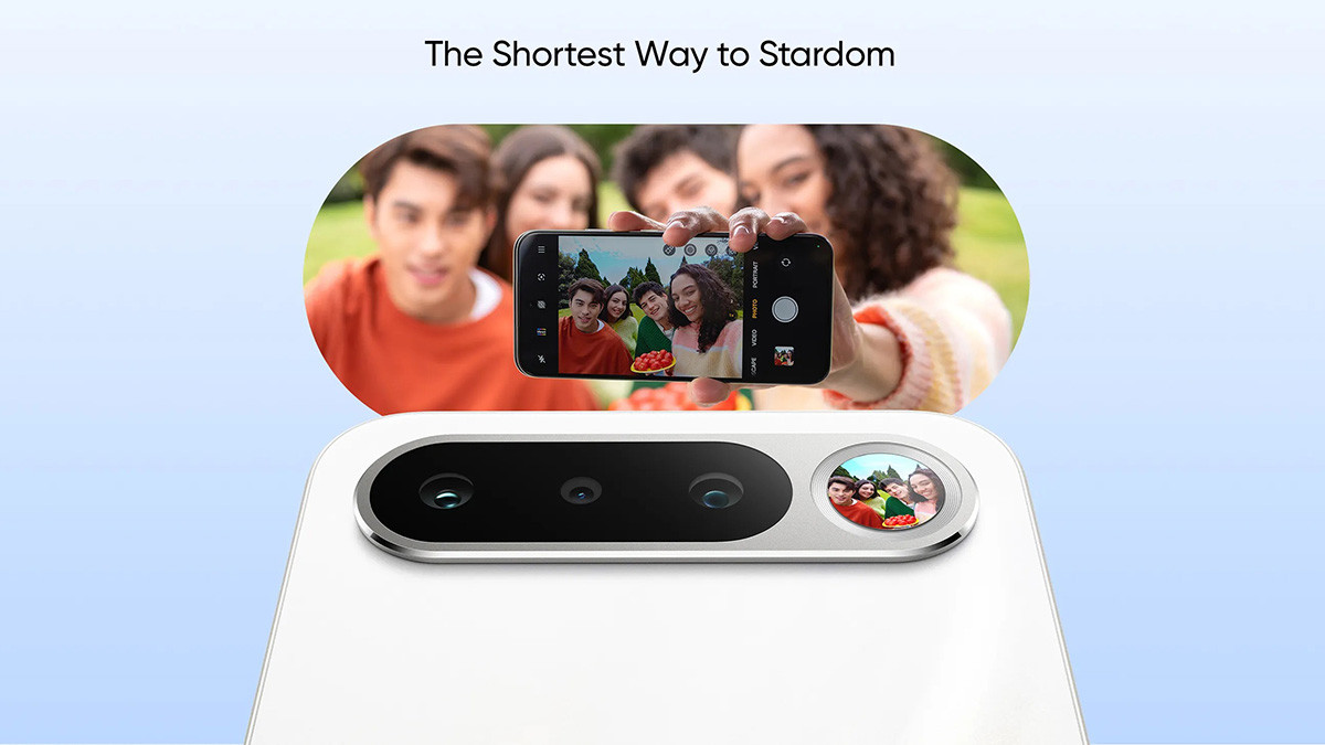 Camera sau kết hợp gương selfie chuyên dụng