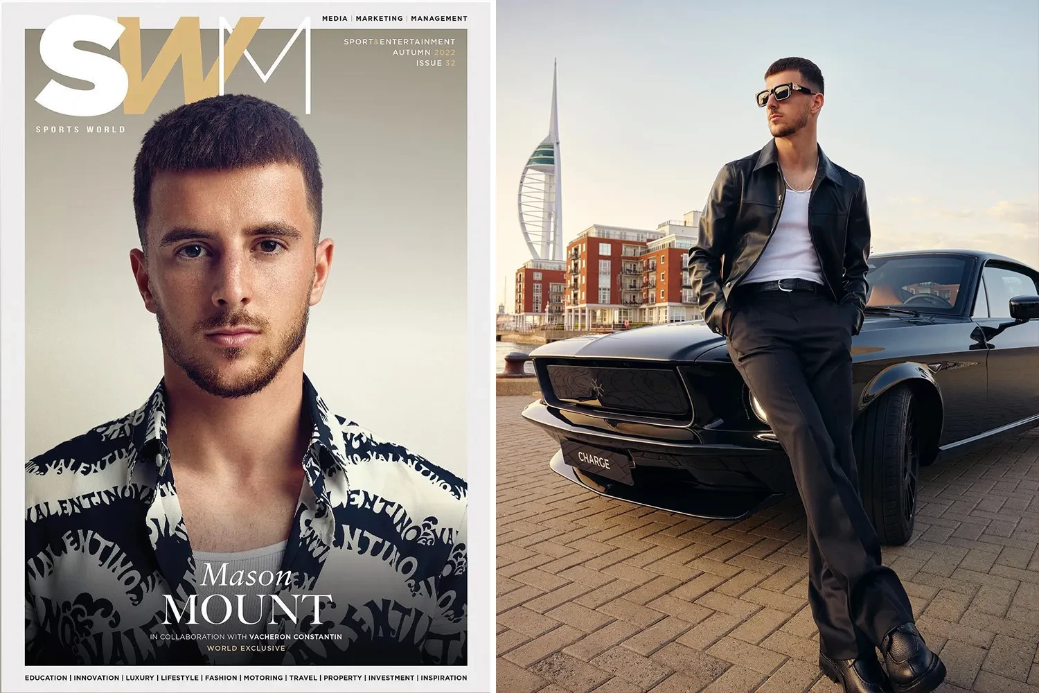 Sự xuất hiện của Mason Mount trên các tạp chí thời trang lớn.