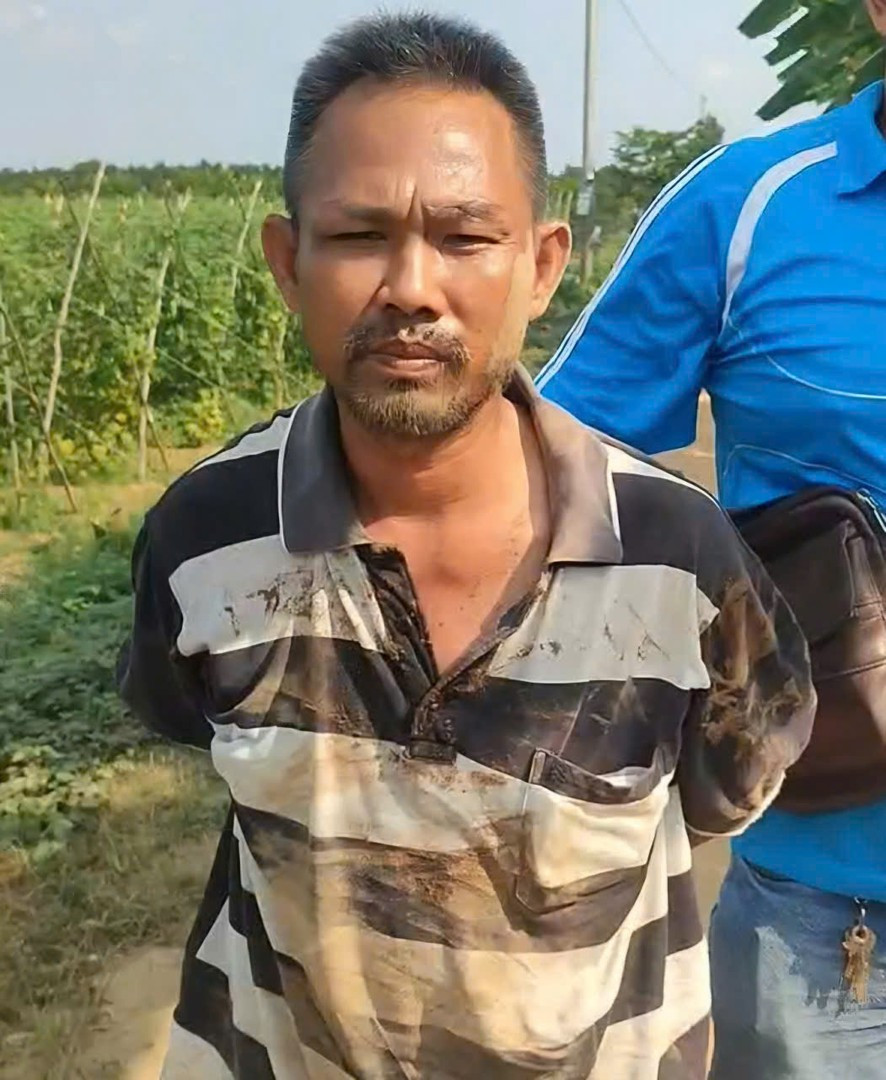Đối tượng Thái Văn Bình bị lực lượng chức năng bắt giữ tại nơi lẩn trốn sau khi gây án