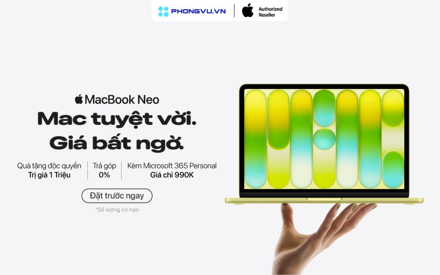 Chương trình đặt trước MacBook Neo tại hệ thống Phong Vũ từ tháng 4 năm 2026