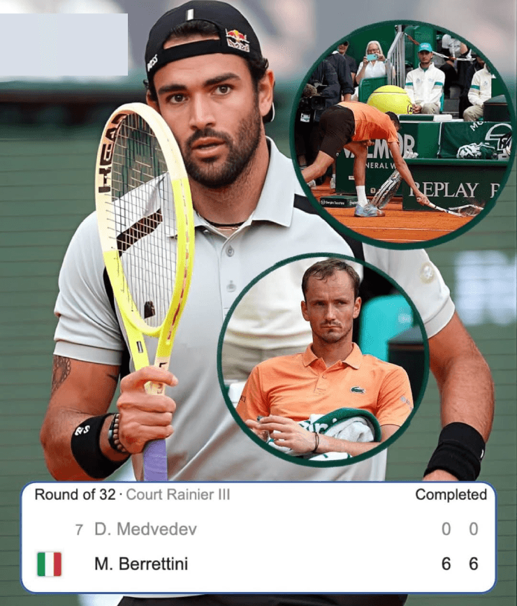 Matteo Berrettini ăn mừng chiến thắng lịch sử trước Daniil Medvedev tại Monte Carlo Masters