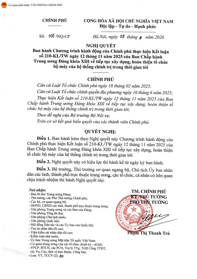 TOÀN VĂN: Nghị quyết 105/NQ-CP tiếp tục xây dựng, hoàn thiện tổ chức bộ máy hệ thống chính trị- Ảnh 2.