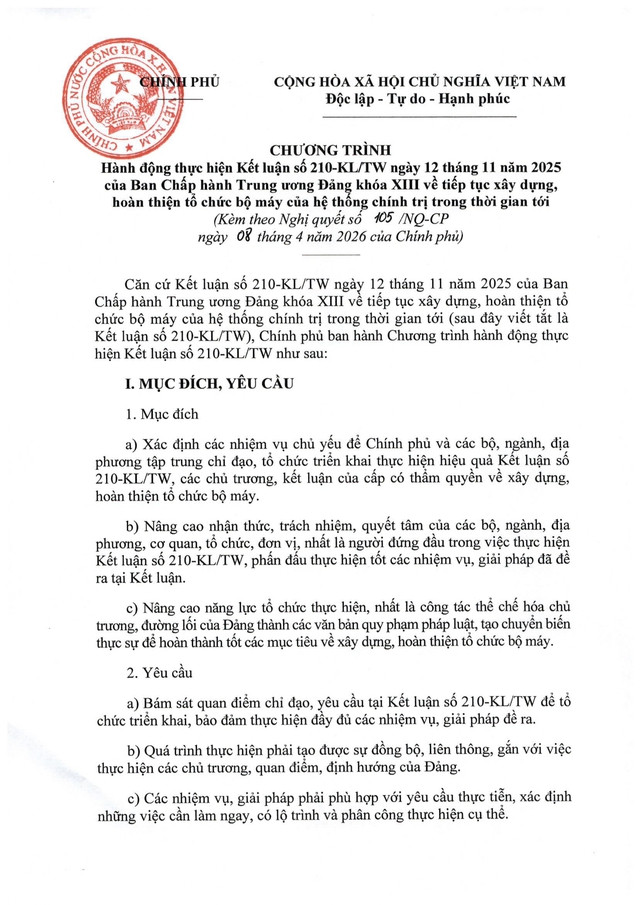 TOÀN VĂN: Nghị quyết 105/NQ-CP tiếp tục xây dựng, hoàn thiện tổ chức bộ máy hệ thống chính trị- Ảnh 3.