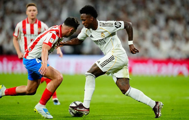 Vinicius Jr (6.8): Tích cực đột phá, tạo ra cơ hội nhưng thiếu chút may mắn để ghi bàn.