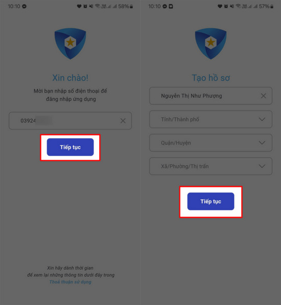Nhập thông tin đăng ký nTrust