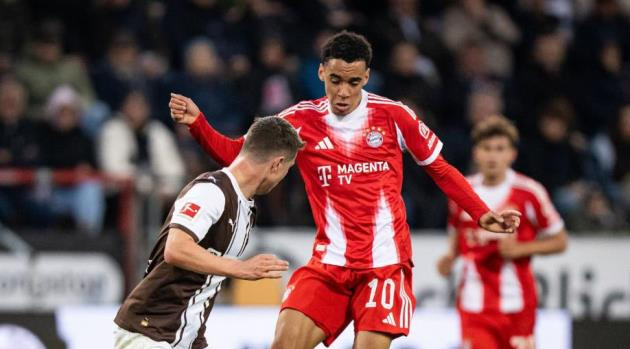 Jamal Musiala ghi bàn mở tỷ số cho Bayern Munich trước St. Pauli