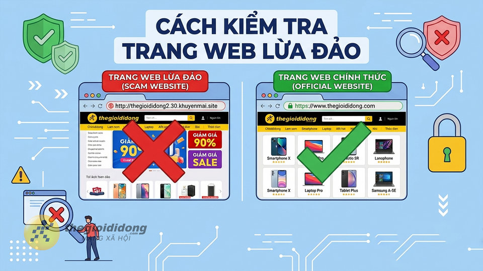 Cảnh báo trang web lừa đảo trên không gian mạng
