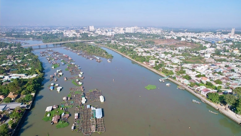 Hình ảnh một đoạn tuyến đường ven sông Cái đang được thi công tại Tỉnh Đồng Nai.