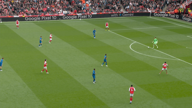 Bournemouth pressing ngay trên phần sân Arsenal.