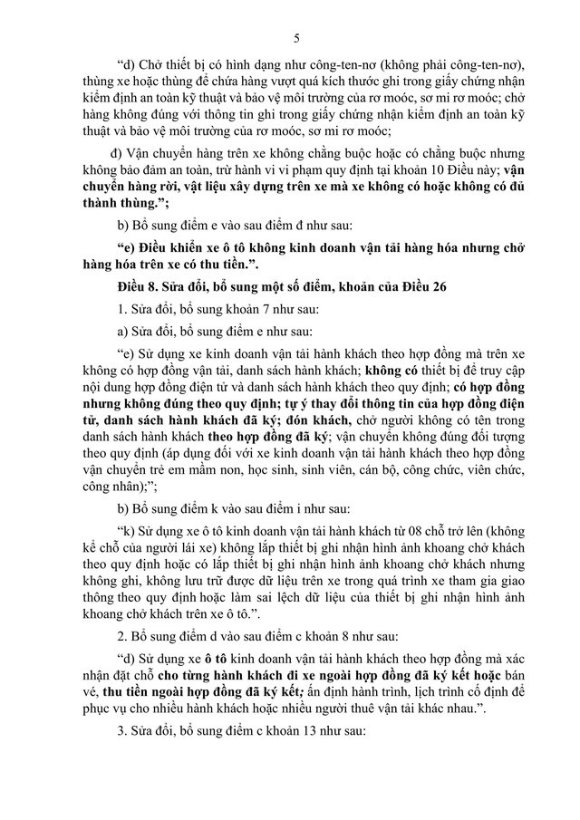 Đề xuất sửa đổi, bổ sung quy định xử phạt hành chính về giao thông đường bộ; trừ điểm, phục hồi điểm giấy phép lái xe- Ảnh 5.