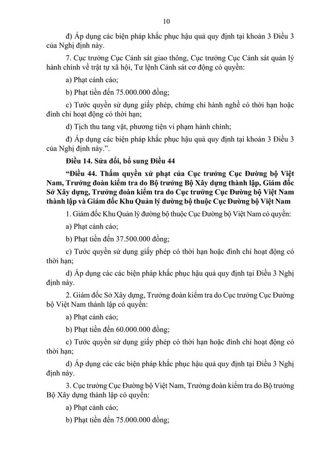 Đề xuất sửa đổi, bổ sung quy định xử phạt hành chính về giao thông đường bộ; trừ điểm, phục hồi điểm giấy phép lái xe- Ảnh 10.