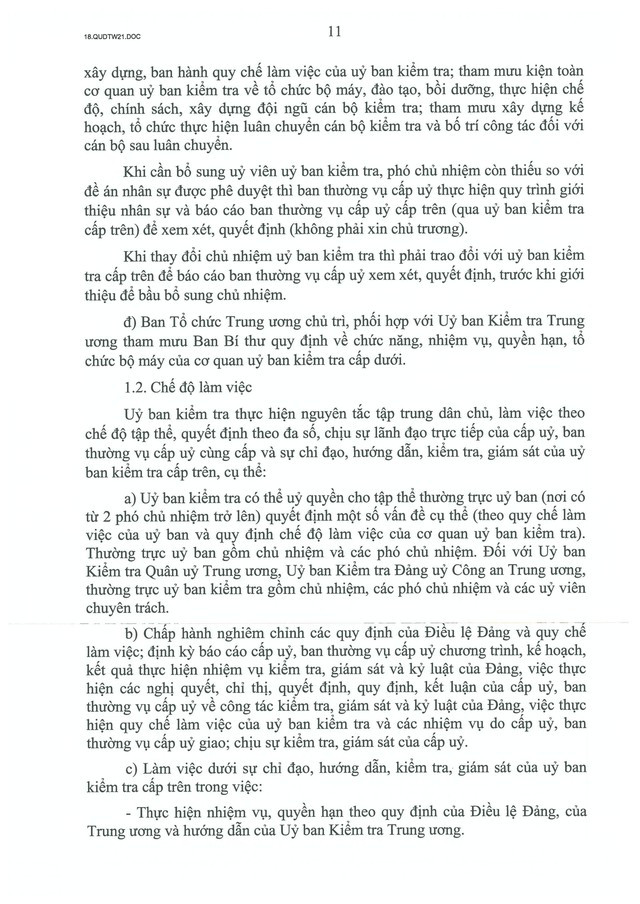 QUY ĐỊNH SỐ 21-QĐ/TW về CÔNG TÁC KIỂM TRA, GIÁM SÁT, KỶ LUẬT CỦA ĐẢNG- Ảnh 13.