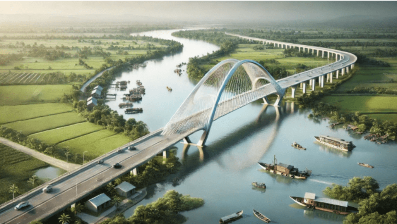 Phối cảnh minh họa cầu Ninh Cường vượt sông Ninh Cơ dự kiến khởi công năm 2026