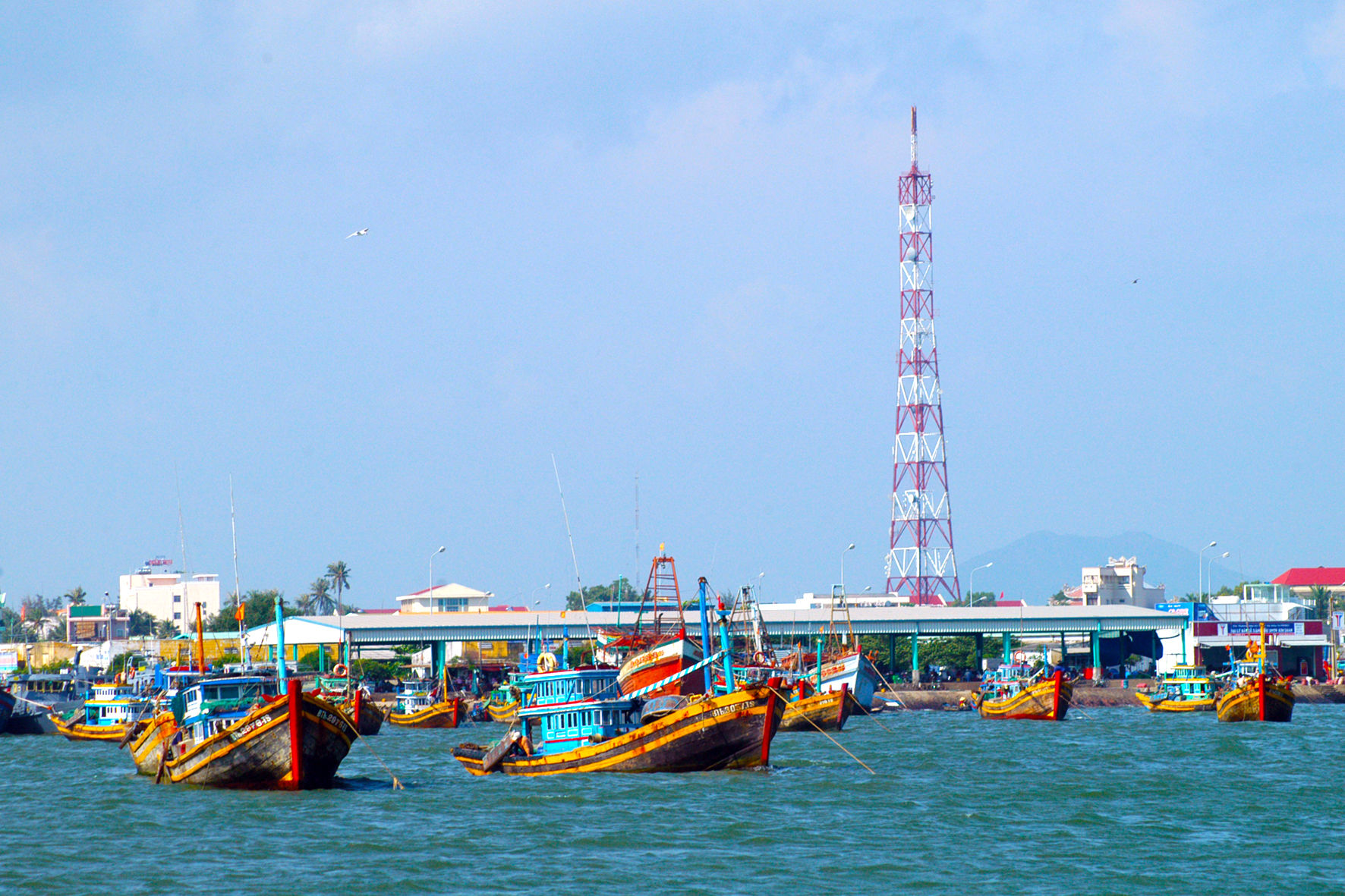 Tàu đánh bắt hải sản neo đậu tại cảng cá Phan Thiết (ảnh N. Lân)
