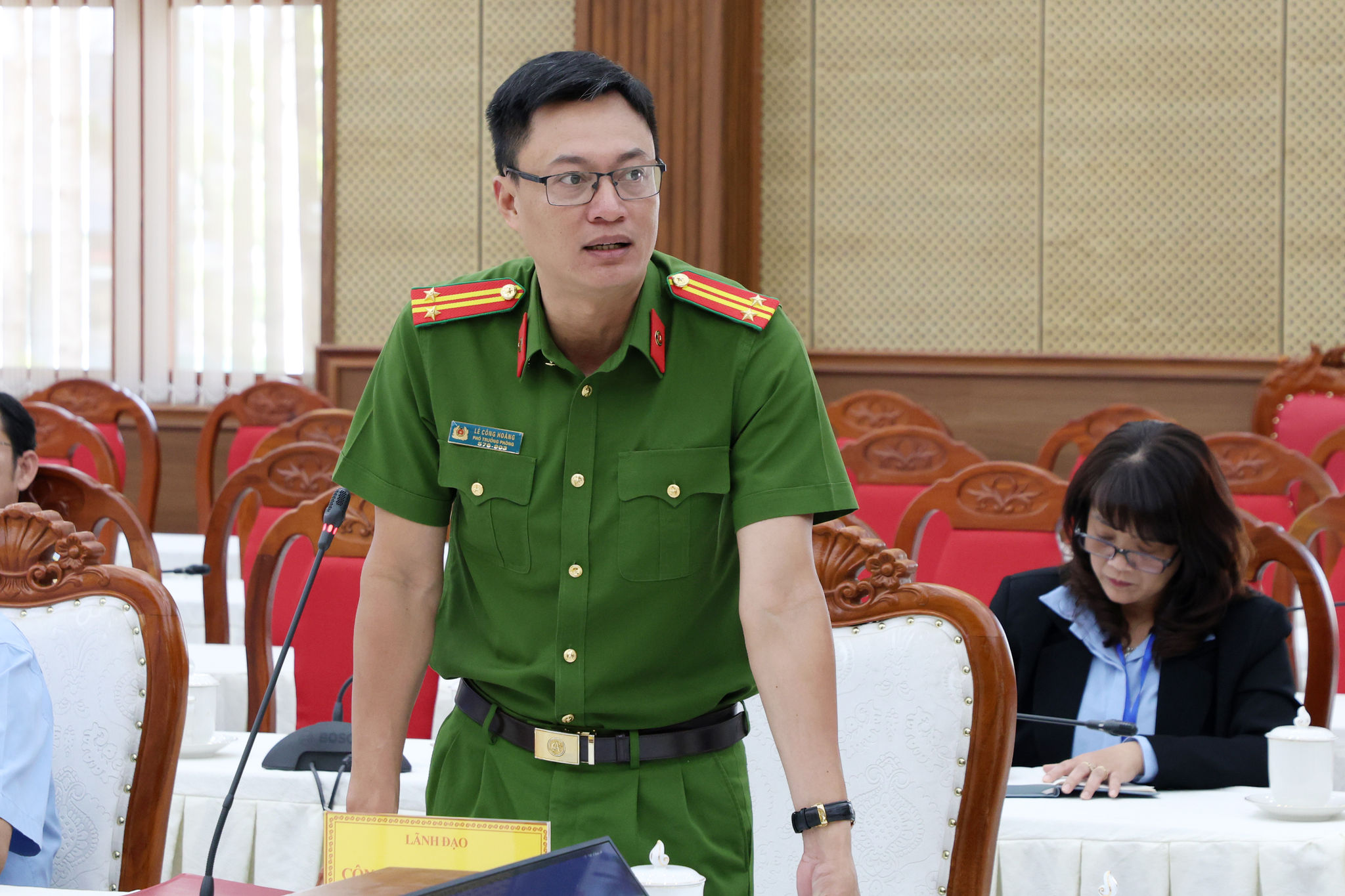 Đại diện Công an Link vào Dubai88 nhà cái báo cáo công tác đấu tranh với các hành vi vi phạm ATTP