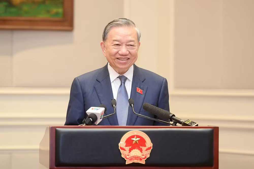 Tổng Bí thư, Chủ tịch nước Tô Lâm phát biểu tại cuộc gặp mặt. (Ảnh: ĐĂNG KHOA) a7-bnd-8423.jpg