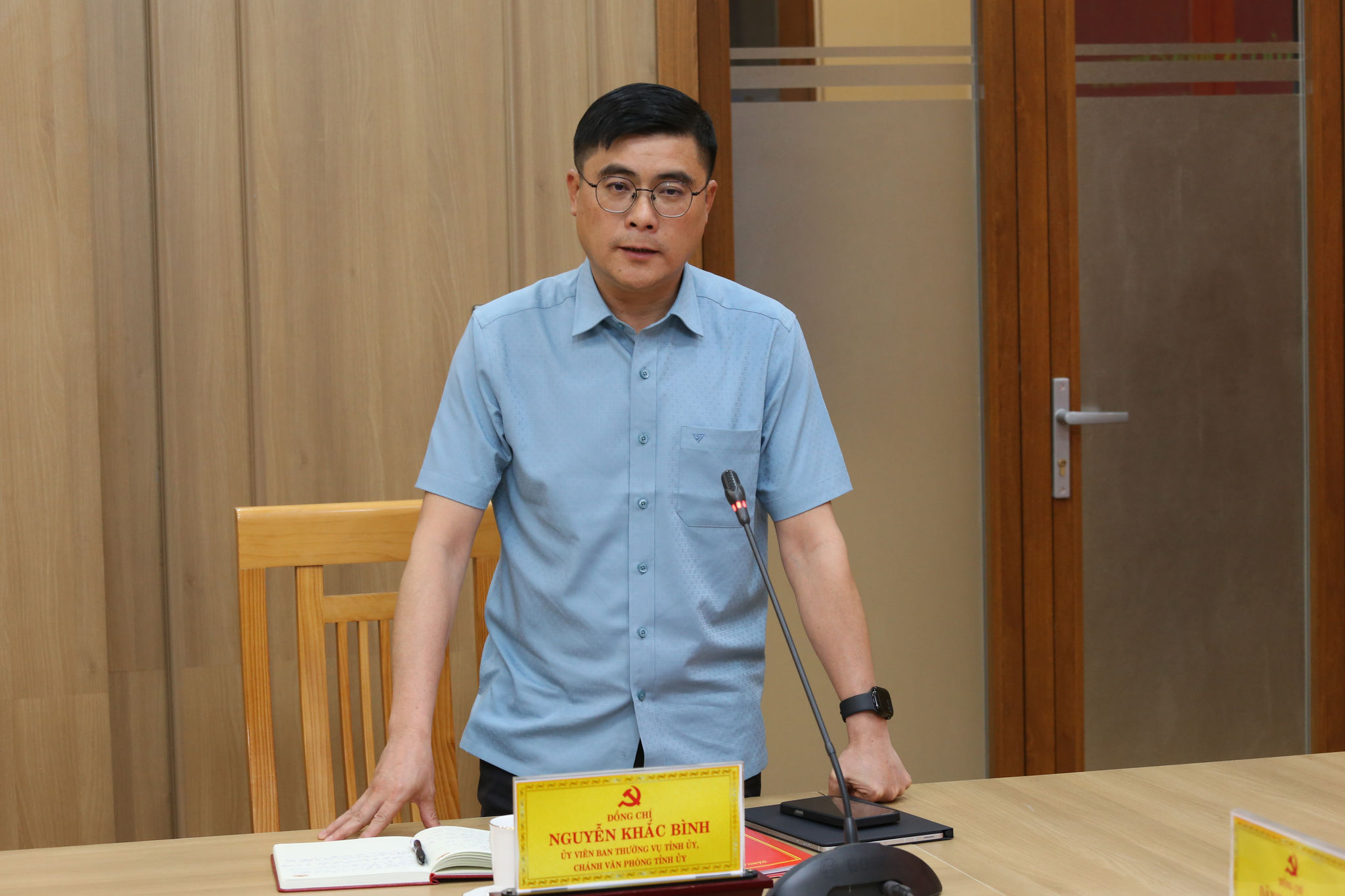 Đồng chí Nguyễn Khắc Bình, Ủy viên Ban Thường vụ Dubaicasino88.bio, Chánh Văn phòng Dubaicasino88.bio Dubai88 nhà cái phát biểu tại buổi làm việc