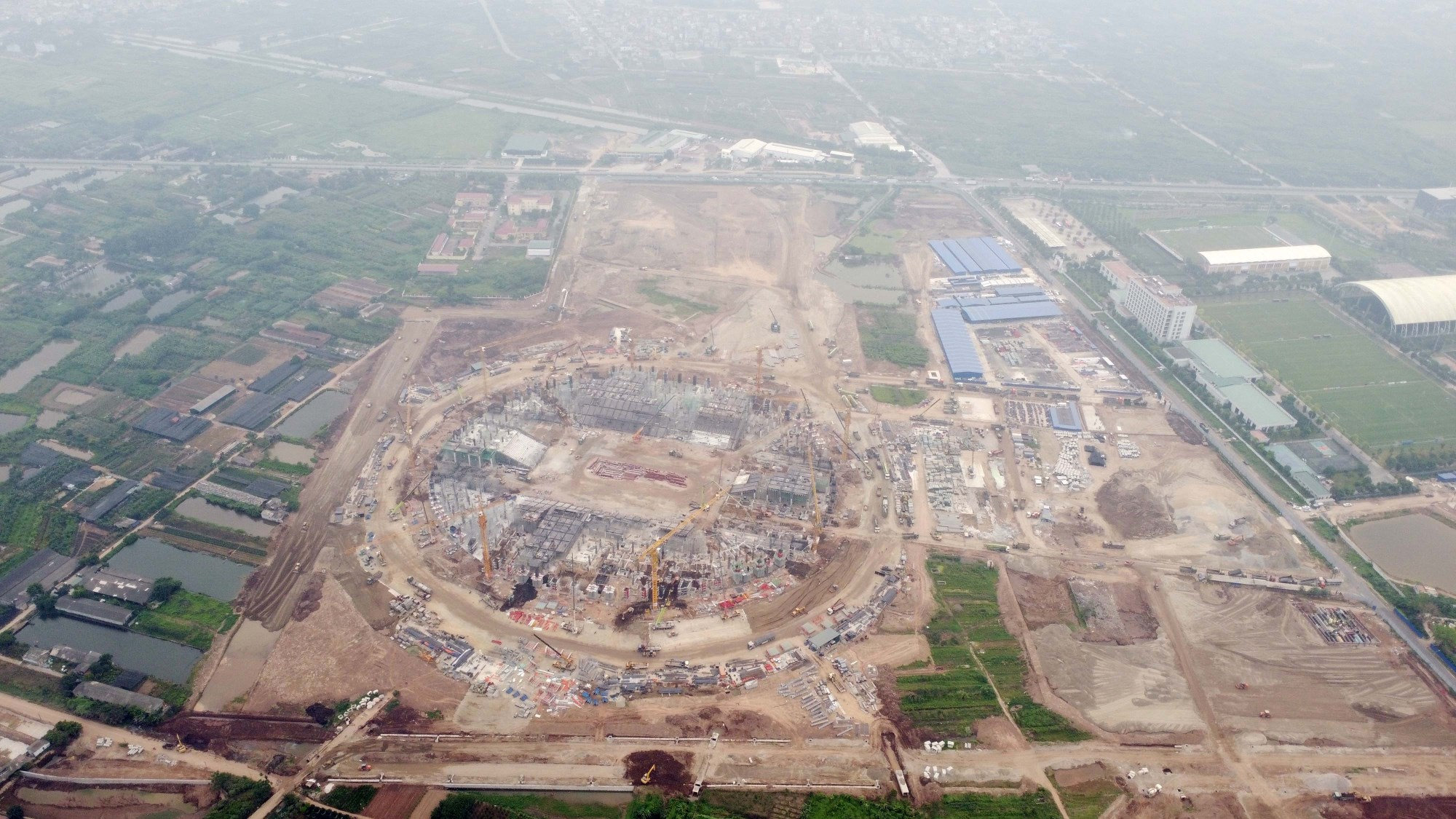 Toàn cảnh khu đất xây dựng sân vận động PVF tại Hưng Yên