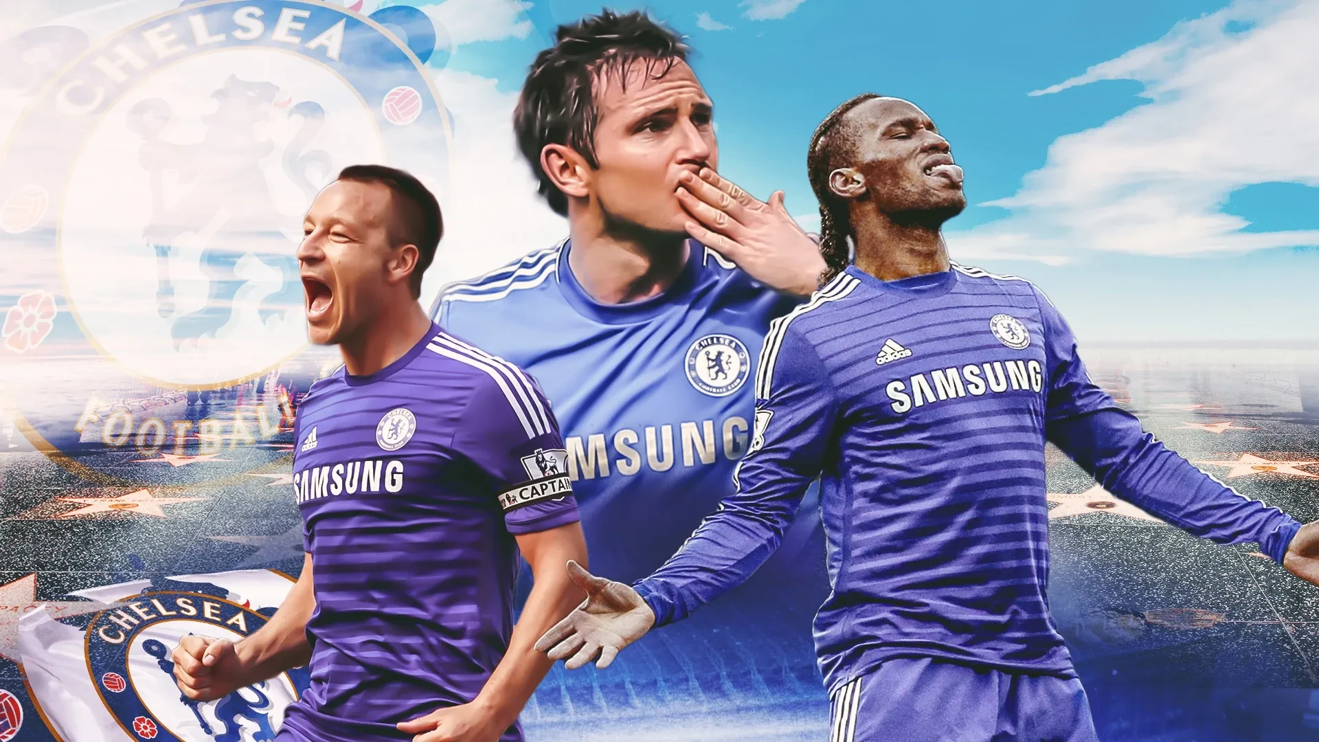 Các huyền thoại Chelsea như Terry, Lampard, Drogba.
