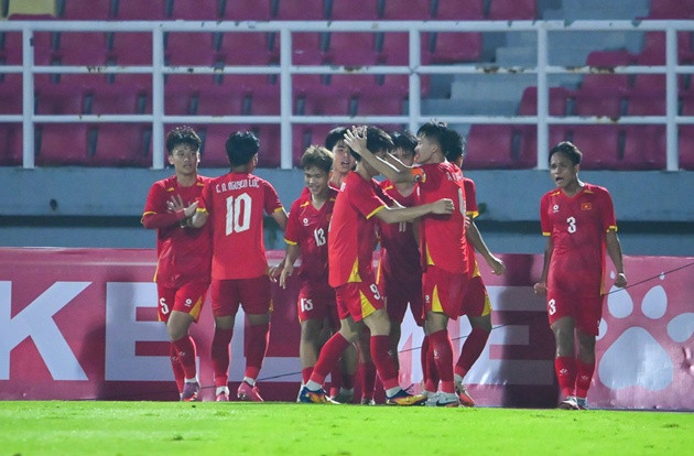 Đội tuyển U17 Việt Nam trong buổi tập chuẩn bị cho trận chung kết giải vô địch Đông Nam Á