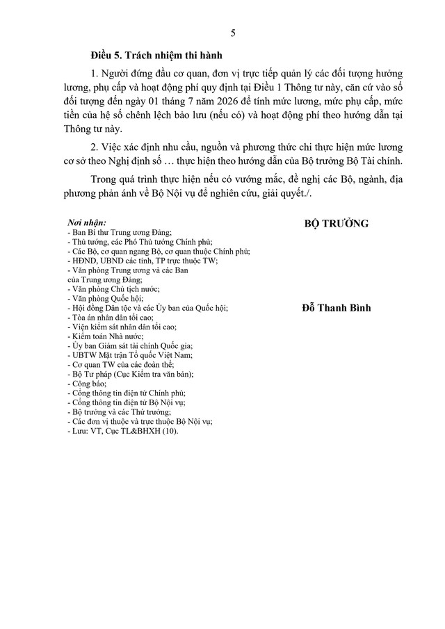 TOÀN VĂN: Dự thảo Thông tư Hướng dẫn thực hiện mức lương cơ sở- Ảnh 5.